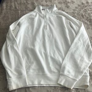 Brooks Bothers (Country Club) white quarter zip pullover sweater. Size medium